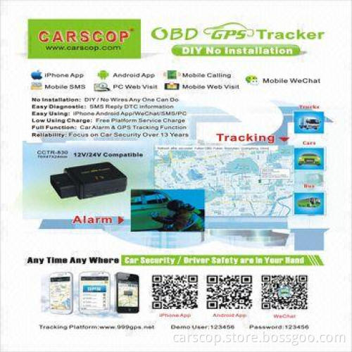OBD GPS Tracker Manufacturer with iPhone and Android App Online Diagnostic
